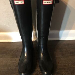 Black tall Hunter Boots